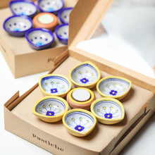 Load image into Gallery viewer, Blue Pottery Diya Gift - Flower