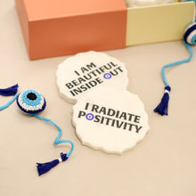 Load image into Gallery viewer, Evil Eye Coaster & Rakhi Gift Box