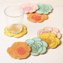 Load image into Gallery viewer, beads flower coaster set