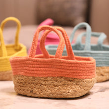 Load image into Gallery viewer, orange jute basket