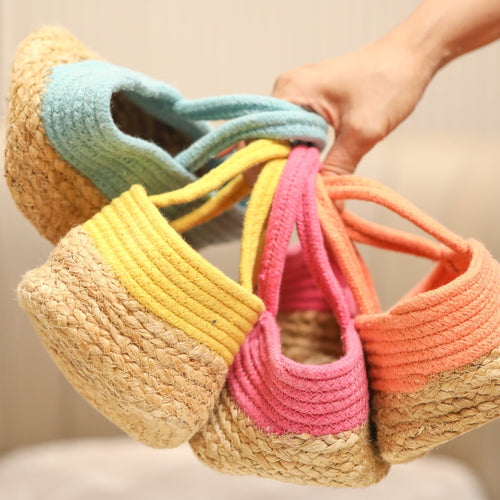 colourful jute basket