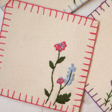 Load image into Gallery viewer, floral embroidery coasters