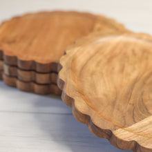 Load image into Gallery viewer, Wooden plates with a scalloped edge