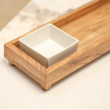 Load image into Gallery viewer, wooden serving board with bowls