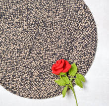 Load image into Gallery viewer, black jute placemats
