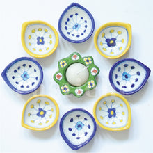 Load image into Gallery viewer, blue pottery diyas