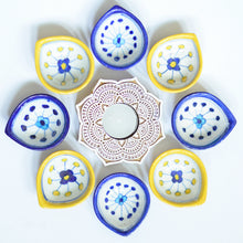 Load image into Gallery viewer, blue pottery diyas