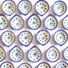 Load image into Gallery viewer, blue pottery diyas