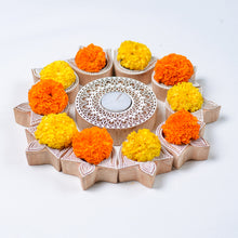 Load image into Gallery viewer, Diya Carved Block Tealight Holder
