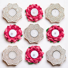 Load image into Gallery viewer, Flower Carved Block Tea-lights (Box of 2)