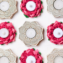 Load image into Gallery viewer, Flower Carved Block Tea-lights (Box of 2)