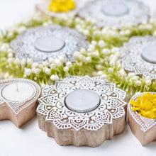 Load image into Gallery viewer, Bloom Carved Block Tealight Holder