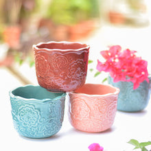 Load image into Gallery viewer, Embossed Ceramic Planters
