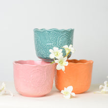Load image into Gallery viewer, Embossed Ceramic Planters
