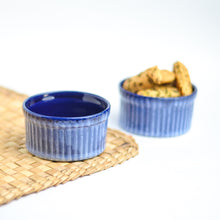 Load image into Gallery viewer, Blue ceramic dessert bowl
