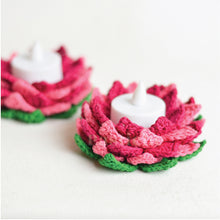 Load image into Gallery viewer, Crochet Lotus Tealight Holder