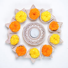 Load image into Gallery viewer, Diya Carved Block Tealight Holder