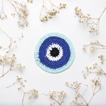 Load image into Gallery viewer, Crochet Evil Eye Coaster Set