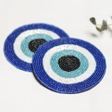 Load image into Gallery viewer, Evil Eye Beaded Coaster Set