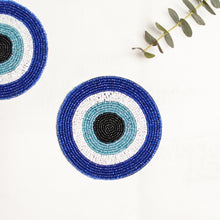 Load image into Gallery viewer, Evil Eye Beaded Coaster Set