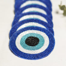 Load image into Gallery viewer, Evil Eye Beaded Coaster Set