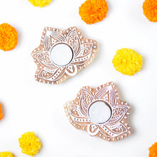 Load image into Gallery viewer, carved block tealight holder