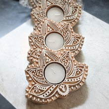 Load image into Gallery viewer, carved block tealight holder