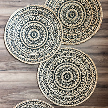 Load image into Gallery viewer, Mandala Jute Placemats (Set of 4)