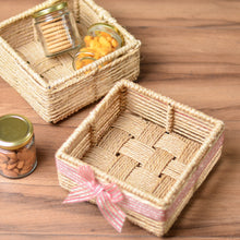 Load image into Gallery viewer, Square Handwoven Jute Basket