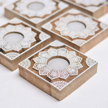 Load image into Gallery viewer, Square Carved Tea-lights (Box of 2)