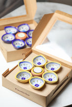 Load image into Gallery viewer, Blue Pottery Diya Gift - Flower
