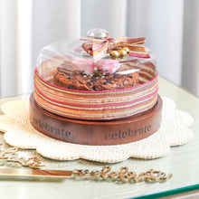 Load image into Gallery viewer, wooden cake stand with engraving
