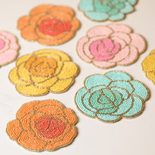 Load image into Gallery viewer, Beaded Rose Coaster Set
