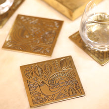 Load image into Gallery viewer, Bird Etched Coaster Set
