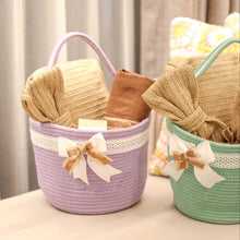 Load image into Gallery viewer, woven baskets with ribbons 

