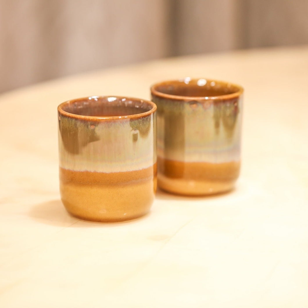 ceramic tumbler set ochre
