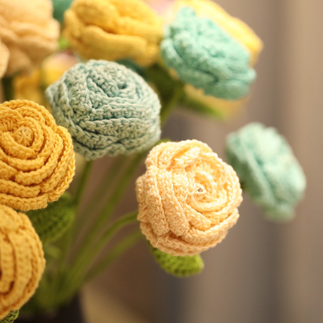Button Up Roses Crochet Button Roses | Handcrafted Floral Decor | Pastiche by AK
