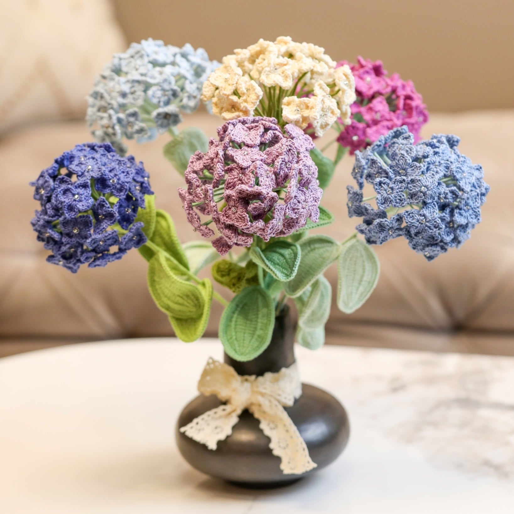 Crochet Hydrangea Flower | Handwoven Floral Decor | Pastiche by AK
