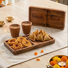 Load image into Gallery viewer, crunch munch wooden snack platter
