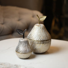 Load image into Gallery viewer, Decorative Pear Box - Gold Distress
