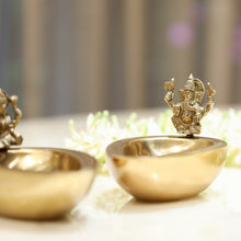 Load image into Gallery viewer, Ganesh &amp; Laxmi Brass Diya Set
