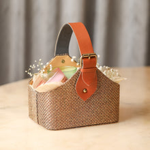 Load image into Gallery viewer,  gift basket with leather handle
