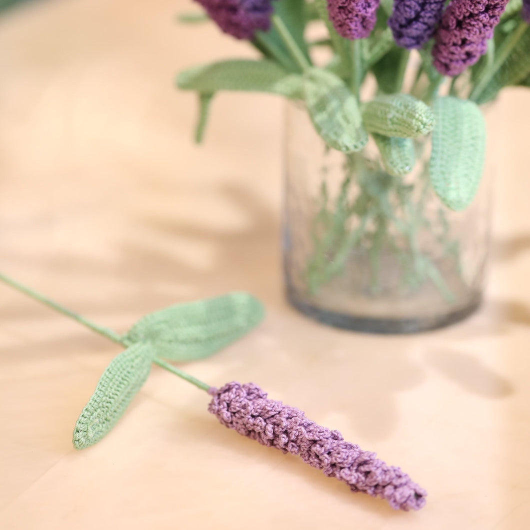 lavender crochet flower