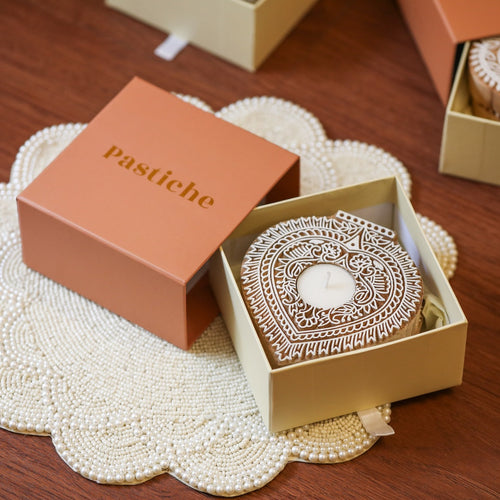 Leaf Carved Block Tea-lights
