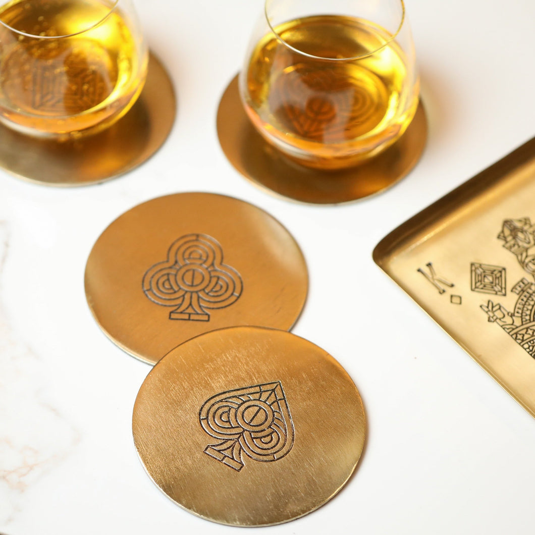 poker coaster set