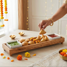 Load image into Gallery viewer, wooden snack board with bowls
