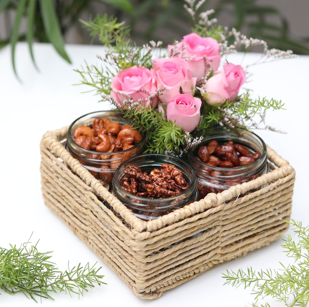 Square Handwoven Jute Basket