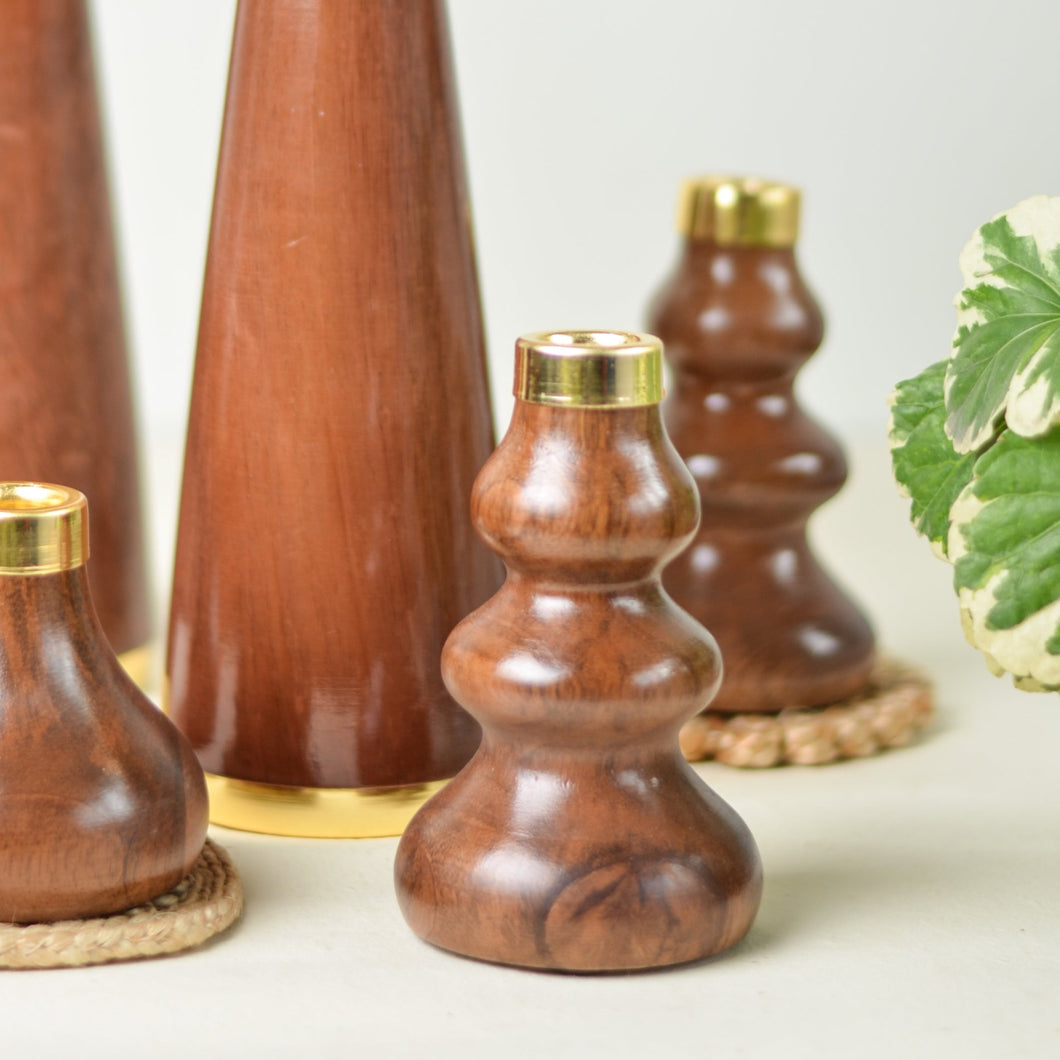 wooden candle stands