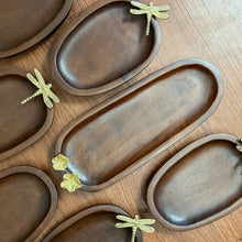 Load image into Gallery viewer, wooden tray with brass motif
