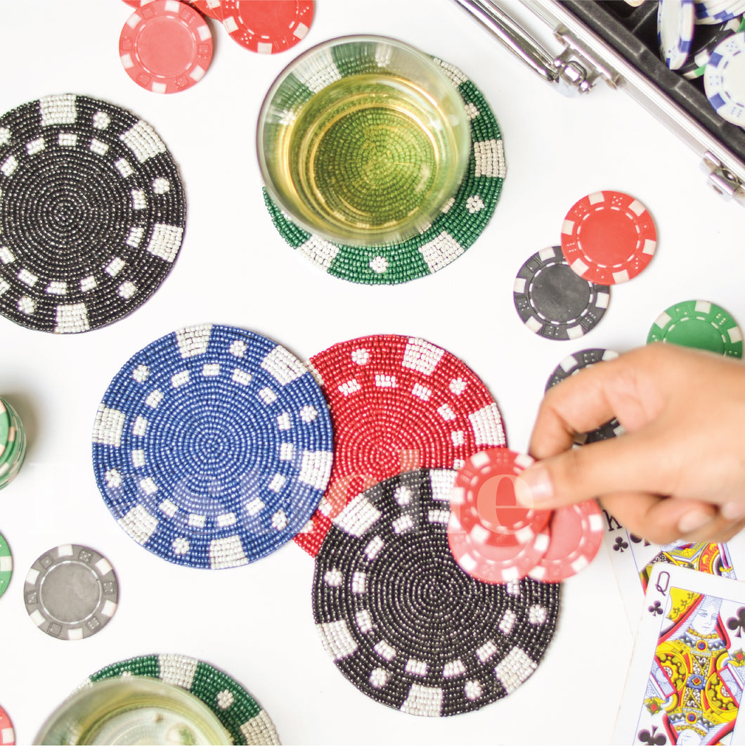 Poker Chip Coaster Set